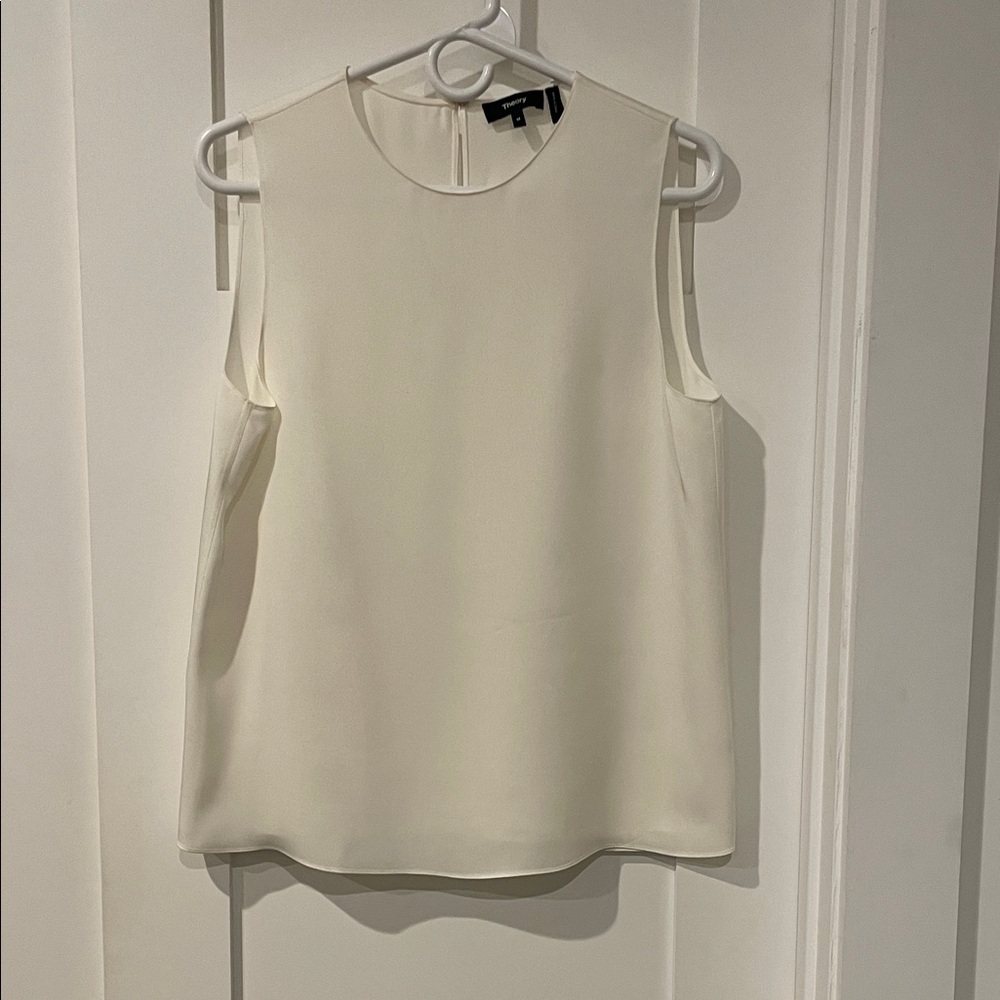 Theory Cream Sleeveless Blouse